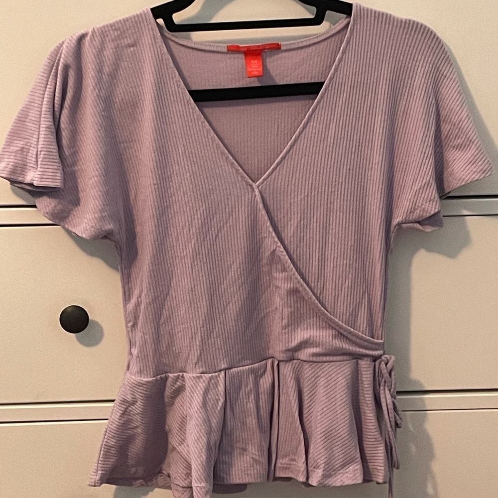 PURPLE SIDE-TIE SHIRT